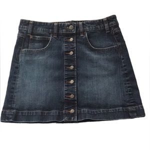 INC DENIM BUTTON FRONT MINI SKIRT